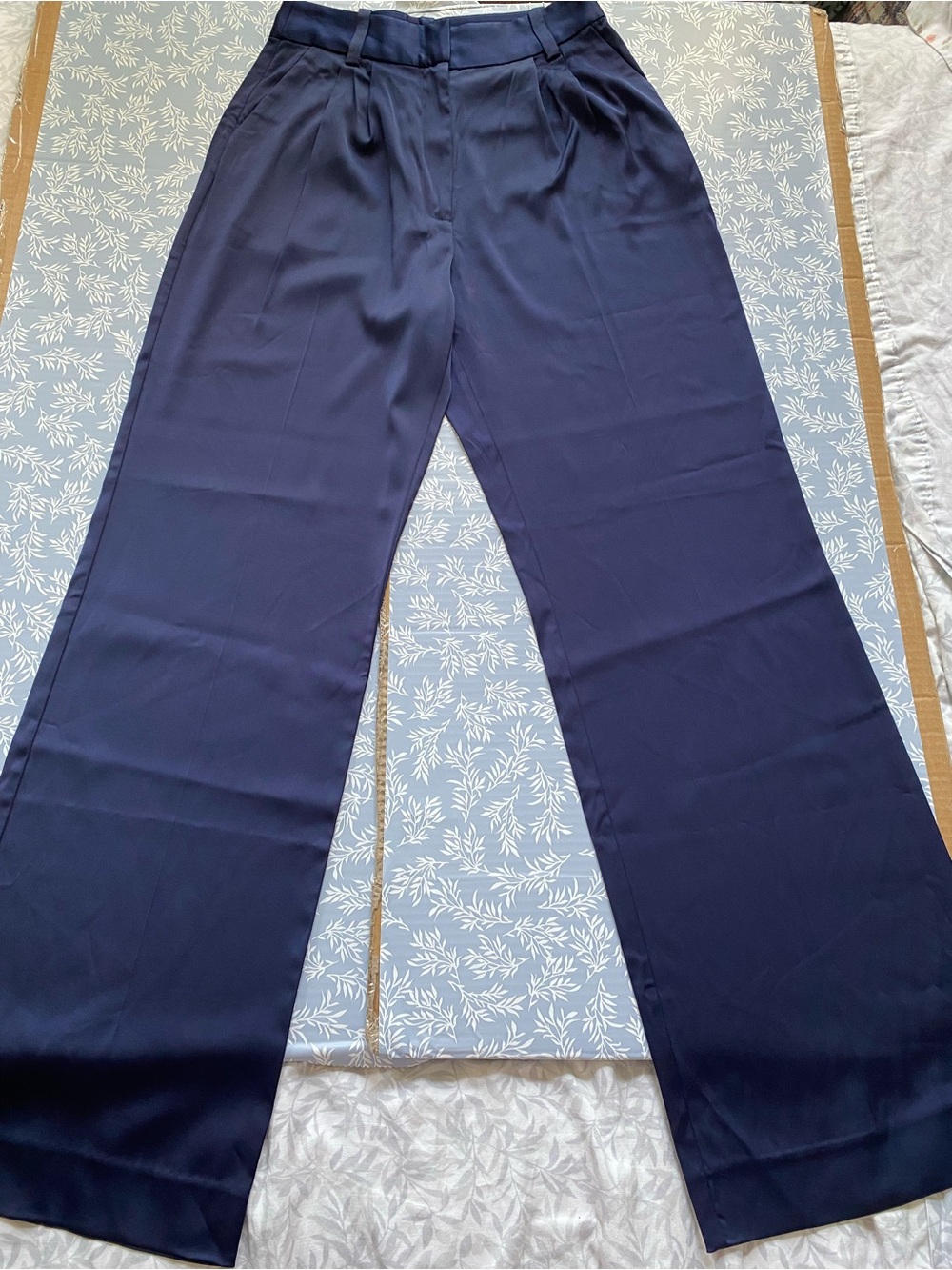 Anthropologie Navy Wide-Leg Trousers